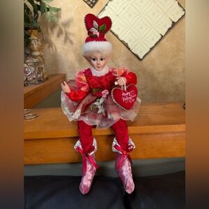 Valentine’s Day Lady Elf Fairy Shelf Sitter Cynthia Rowley Brand Poseable Doll